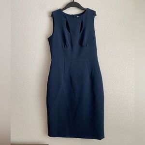 Milly Navy Blue Cressida Cutout Sheath Dress Sz 10 Business Chic Classy